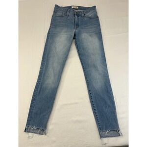 Madewell 9 High-Rise‎ Skinny Jeans Light Wash Raw Hem G5391 Womens 28